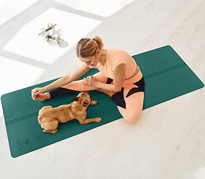 IUGA Yoga Mat Non Slip with Alignment Lines, 72" x 26" Eco Friendly Yoga Mats, 1/4 Inch Thick Yoga Mat with Free Carry Strap