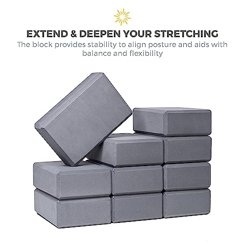 3in Yoga Blocks Bulk, 10 Pack, 3x6x9in - color: Cool Gray