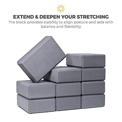 3in Yoga Blocks Bulk, 10 Pack, 3x6x9in - color: Cool Gray