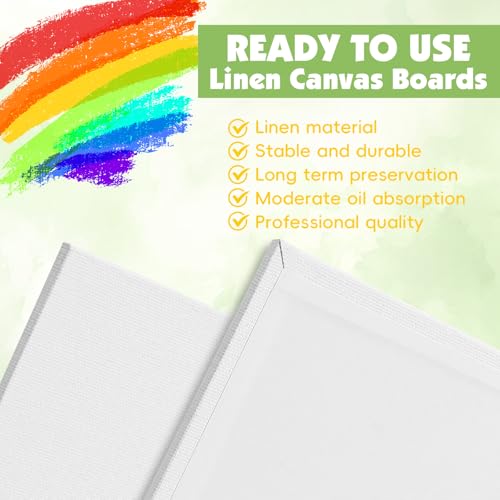 ESRICH Linen Canvas for Painting 8x10, 5 Pack Professional Linen Canvas Panels 8x10 Primed Acid Free Blank Canvas Boards for Painting for Artists, Painters - size: Linen 8x10in 5Pack