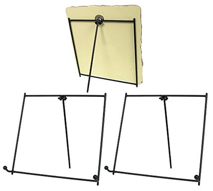Black Metal Folding Easels Set of 3 – 7" Tabletop Display Stands for Plates, Frames, Artwork, Signs & Books – Sturdy Decorative Retail Display Holders for Home, Craft Shows & Events - size: 7 Inch