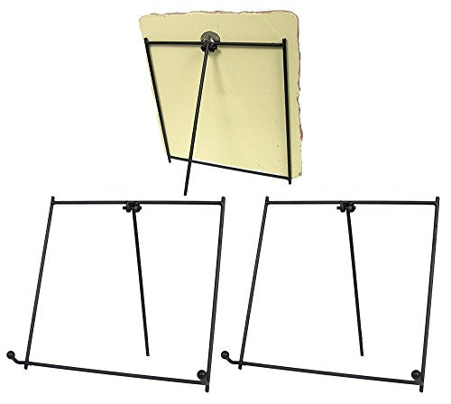 Black Metal Folding Easels Set of 3 – 7" Tabletop Display Stands for Plates, Frames, Artwork, Signs & Books – Sturdy Decorative Retail Display Holders for Home, Craft Shows & Events - size: 7 Inch