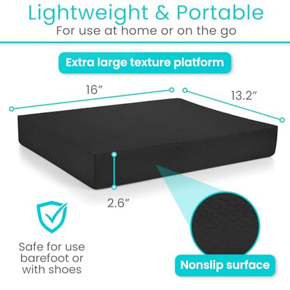 Vive Balance Pad - Foam Large Yoga Mat Trainer for Physical Therapy, Stability Workout, Knee and Ankle Exercise, Strength Training, Rehab - Chair Cushion for Adults, Kids, and Travel - color: Midnight Black
