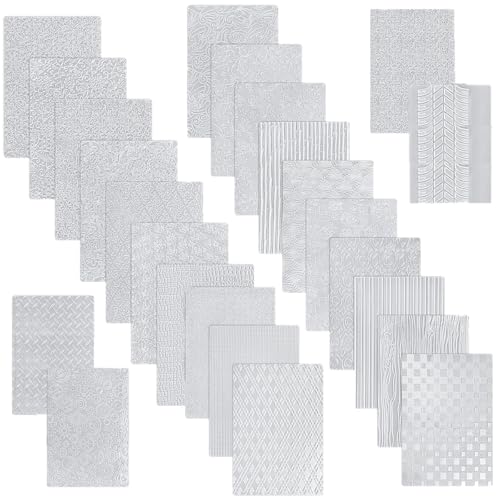 24 Pcs Polymer Clay Texture Sheets Boho Clay Fondant Texture Mats 17 x 25 Clay Texture Sheets for Pottery Earrings Jewelry Making