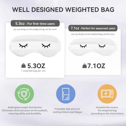 Lyocell Weighted Sleep Eye Mask for Women Men, 5.3oz or 7oz, Cooling, Removable Washable Weighted Bag, Light Blocking Eye Cover, Soft Eye Shade for Travel Essentials, Office Naps, Gift,Black - color: Black