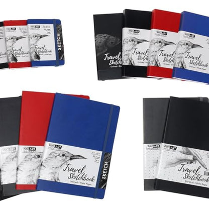 Pro Art Premier Sketch Book Travel 6"x 4" Black 74lb Black 80 Sheets, Sketch Book, Sketchbook, Drawing Pad, Pad, Drawing Paper, Art Book, Paper, Sketchbook for - color: 4x6 Black
