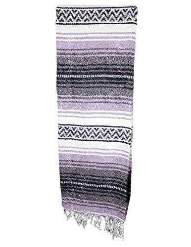 Canyon Creek Authentic Mexican Yoga Falsa Blanket (Light Purple) - color: Purple