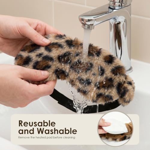MORLIDEN Heated Eye Mask for Dry Eyes & Stye - Microwavable Warm Compress | For Blepharitis, Chalazion, MGD-Lightweight, No Heavy Pressure-Reusable Moist Heat Mask with Natural Flaxseed (Leopard) - color: Leopard Print