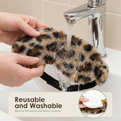 MORLIDEN Heated Eye Mask for Dry Eyes & Stye - Microwavable Warm Compress | For Blepharitis, Chalazion, MGD-Lightweight, No Heavy Pressure-Reusable Moist Heat Mask with Natural Flaxseed (Leopard) - color: Leopard Print