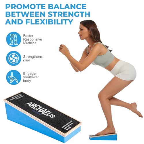 Athletic Balance Boards,Slant Board,Wobble Board,Balance Wedge for Condition Your Body and Prevent Injury - color: Blue