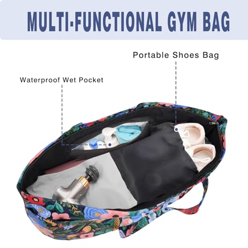 Yoga Mat Bag Yoga Mat Carrier with Shoes Compartment & Wet Pocket Pilates Bag with Zipper Pockets & Yoga Mat Holder Strap Yoga Bags and Carriers Fits All Your Stuff - color: Floral