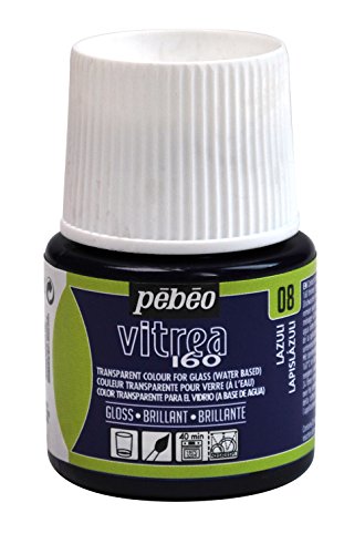 Pebeo Vitrea 160, Glossy Glass Paint, 45 ml Bottle - Lazuli - color: Lazuli