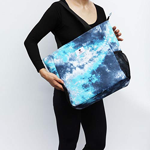 ESVAN Original Floral Water Resistant Large Tote Bag Shoulder Bag for Gym Beach Travel Daily Bags Upgraded - color: [D]