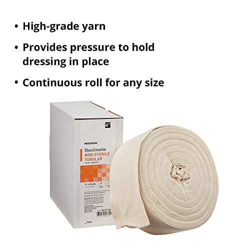 McKesson 16-4T-425 Medi-Pak Performance Non-sterile Tubular Cotton Stockinette, 4" Width, 25 yd. Length, 4" Width, 900" Length (Pack of 10) - size: 4 Inch x 25 yards (Pack of 10)