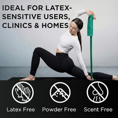 THERABAND Resistance Band, 50-Yard Roll, Latex Elastic Band for Exercise, Stretching, Physical Therapy, Yoga, Pilates, Home Workouts, Cut-to-Length, Color-Coded Levels - color: Green | Heavy, style: Non-Latex