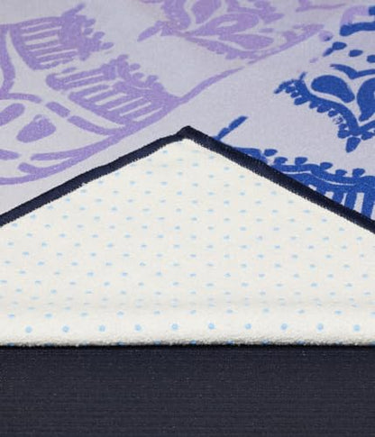 Manduka Yogitoes Hot Yoga Mat Towel - 71" | Moisture Activated Grip | Patented Silicone Nubs | Highly Absorbent, Durable & Easy Care | Made from Recycled Materials | 71 x 24 Inches | Chakra Print Blue - color: Chakra Print Blue, size: 71" x 24"