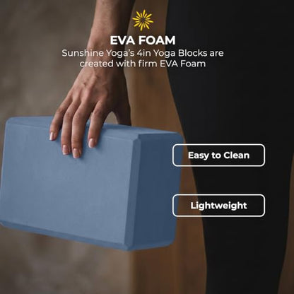 Bulk 4in Foam Yoga Blocks, 6 Pack - color: Slate
