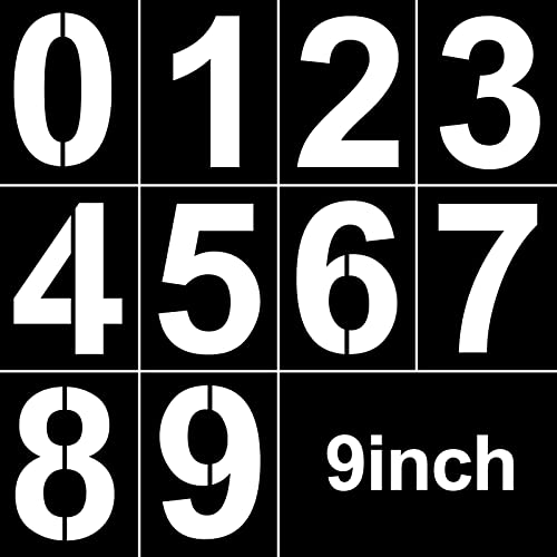 9 Inch Number Stencils Plastic Number Stencils Reusable Digital Painting Templates for Cake Stencil Address Templates - size: 9 Inch