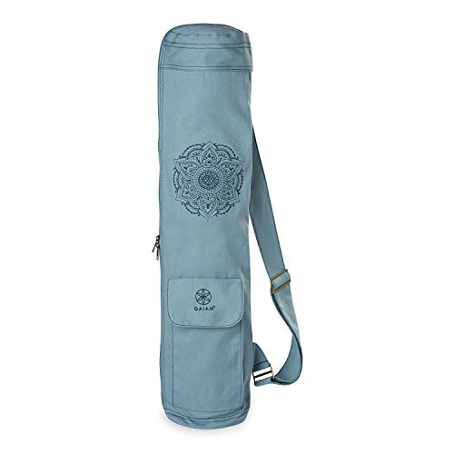 Gaiam Cargo Yoga Mat Bag, Full-Zip Carrier | Fits Most Mats | Front Zip Pocket | Phone Pocket & Earbuds Slit | Adjustable Strap | Women & Men - color: Niagara, size: 30" L x 5.5" diameter, Pack of 12