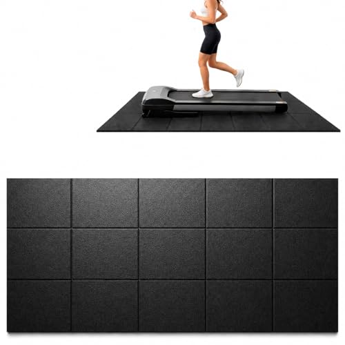 Treadmill Mat, 5'x2.5'/5.6'x2'/6.5'x3'/8'x3',6mm Thickness Exercise Equipment Mat for Carpet Hardwood Floors, Compatible with Walking Pad,Spin Bike,Elliptical Trainer,Rowing Machine - size: 78"L x 40"W x 0.2"Th