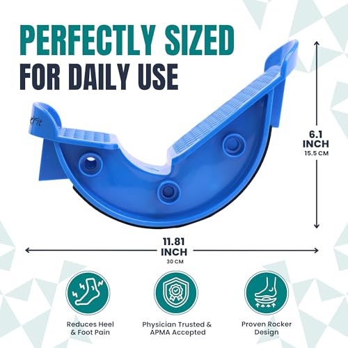 Foot & Calf Stretcher – Premium Stretcher for Plantar Fasciitis, Achilles Tendonitis Relief – Foot Rocker with Durable, Slip-Resistant Design - Stretch Guide for Effective Leg Flexibility - color: Blue
