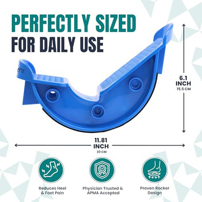 Foot & Calf Stretcher – Premium Stretcher for Plantar Fasciitis, Achilles Tendonitis Relief – Foot Rocker with Durable, Slip-Resistant Design - Stretch Guide for Effective Leg Flexibility - color: Blue