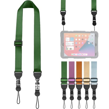 FIEIL Comfortable Shoulder Strap, Nylon Camera Strap, Adjustable Neck Strap for iPad, Cellphone Tablet, Camera, Laptop, Binocular, Luggage Bag (Dark Green Universal Lanyard) - color: Dark Green