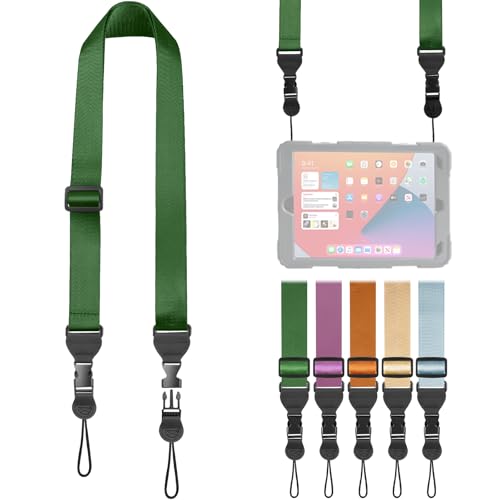 FIEIL Comfortable Shoulder Strap, Nylon Camera Strap, Adjustable Neck Strap for iPad, Cellphone Tablet, Camera, Laptop, Binocular, Luggage Bag (Dark Green Universal Lanyard) - color: Dark Green