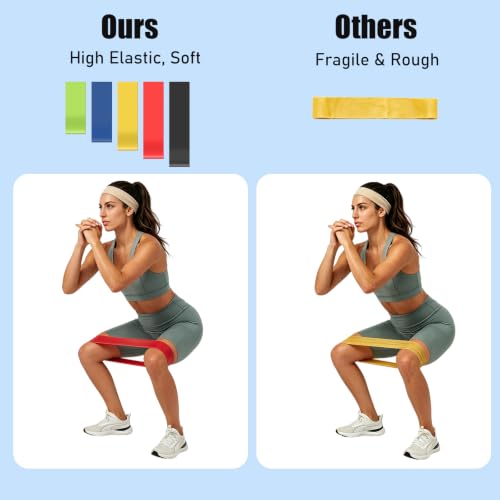 Resistance Bands for Working Out 5-Pack Exercise Bands Resistance Bands Set Elastic Bands for Exercise for Women,Leg Hip Glute Trainingyoga Pilates Physical Therapy