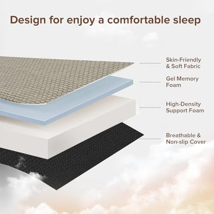 ROXGOX Memory Foam Trifold Mattress, 6 Inch King Foldable Mattress, Portable Floor Bed with Washable Cover, Handle & Non-Slip Bottom, for RV, Travel, Camping, Yoga, 80"x76"x6" - size: King, style: 6 Inch-Grey