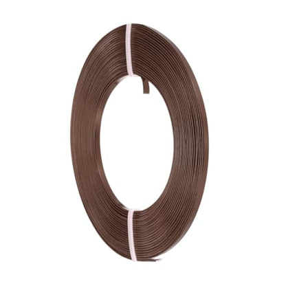 MECCANIXITY Aluminum Flat Wire, 3mm 18 Gauge Bendable Nose Wire Soft Craft Jewelry Wire for Jewelry Making Handmade Crafts DIY Bezel Sculpting, Coffee - color: Coffee
