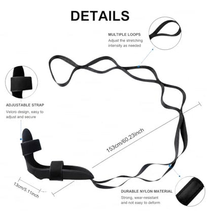 1pc Yoga Stretch Strap for Foot and Calf Stretching, Multifunction Leg Stretcher Band with Loops for Yoga, Flexibility Training, Dance, Exercise and Muscle Stretching