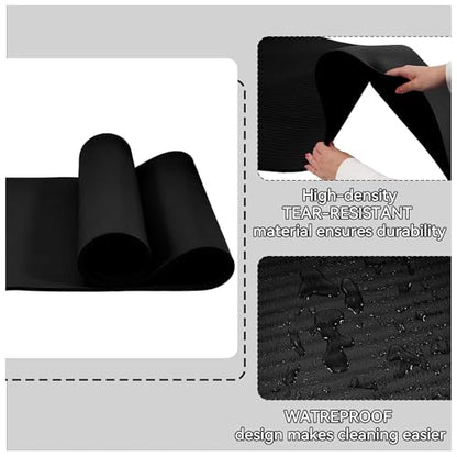 Fitvids Yoga Mat, 1/2-Inch Extra Thick High Density Exercise Mat, Anti-Tear Exercise Yoga Mat with Carrying Strap, Suitable for Various Yoga Exercises - color: Black