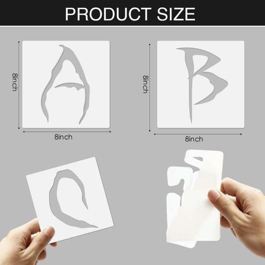 36pcs Halloween Letter Stencils Reusable Halloween Number Stencil DIY Alphabet Stencil for Painting on Wood Canvas Reusable Template Nativity Scene Paint Stencils for Crafts Fabric Home Décor - color: Halloween Style, size: 8 Inch