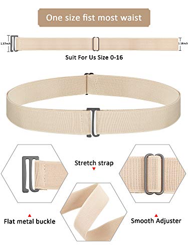 SATINIOR Invisible Stretch Belt Flat - color: Black, Dark Blue, Khaki, Brown