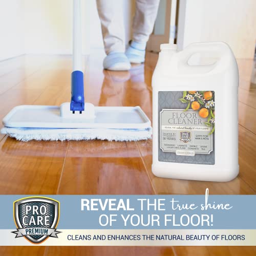 ProCare Floor Cleaner (Made in USA) | Streak-free Cleaner for Tile, Stone, Laminate, Vinyl & Natural Wood Floor Cleaner for Mopping, Household Supplies, Cleaning Solution with Citrus Aroma - 1 Gallon - size: 128 Fl Oz (Pack of 1)