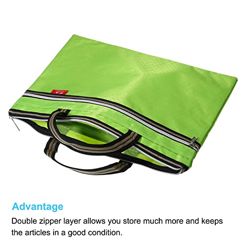 PATIKIL Waterproof Zipper File Bag, Documents Storage Zip Pouch, Green | 11x14inch Bag Books Tools for Office Travel - color: Green