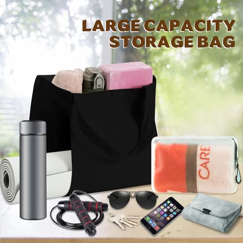 Yoga Mat Carrier, Gym Bag With Yoga Mat Holder, Women Canvas Tote With Shoulder Strap For Pilates, Travel, Office, Sports, Workout And Beach – Inner Zippered Pocket, Fits Standard And Small Mats - color: Black