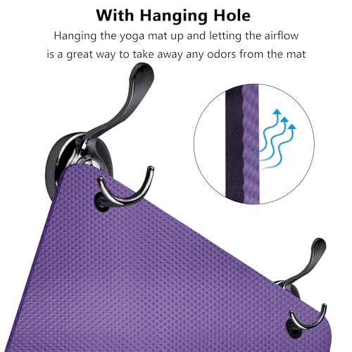 LFS Yoga Mat 72.8" x 31.5" x 2/5 inch Thick With Strap and Bag, Extra Wide - color: Purple