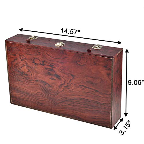 Sunnyglade 145 Piece Deluxe Art Set Wooden Art Box & Drawing Kit Cherry | Art Kit with Crayons, Oil Pastels, Colored Pencils, Watercolor Pans, Sketch Pencils, Brush, Sharpener, Eraser, Color Chart - color: multi-color