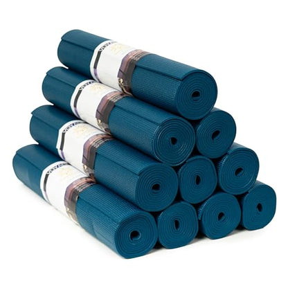 Voyage 5mm Studio Yoga Mats, 10 Pack, 72x24in | Extra Long, Anti-Tear Exercise Mats for Workout, Stretching, Fitness - Non Slip Gym Mats for Home, Schools and Studios - color: Oceanside