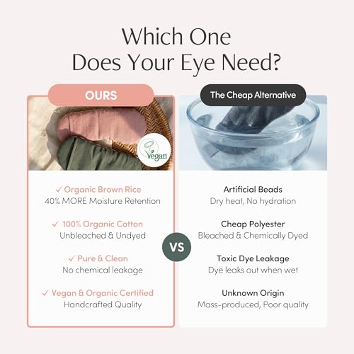 Seoul Heated Rice Eye Mask for Stye & Dry Eyes, Microwavable Compress - color: Pink