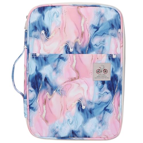 JAKAGO A4 Travel Portfolio Multifunctional Document Organizer Zippered Case for Office Supplies (LSpink) - color: Lspink