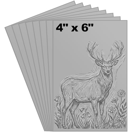 Yeaqee 8 Pcs Linoleum Block Rubber Carving Block Soft Linocut Blocks Large Linoleum Sheet Unmounted Lino Plates for Engraving Art Project Printmaking Artist Studio Supplies (4 x 6 Inch,Gray) - color: Gray, size: 4 x 6 Inch