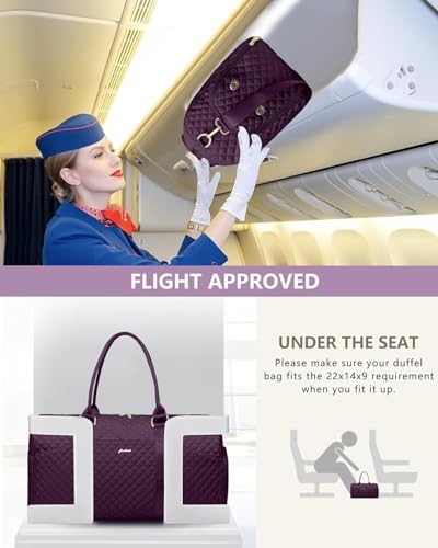 Women Weekender Travel Duffle Bag: Travel Duffel Overnight Bags with Shoe Compartment Large Carry on Tote with Toiletry Bag Weekend Traveling Yoga Gym Hospital Bag for Women with Wet Pocket Purple - color: 03-Purple, size: X-Large
