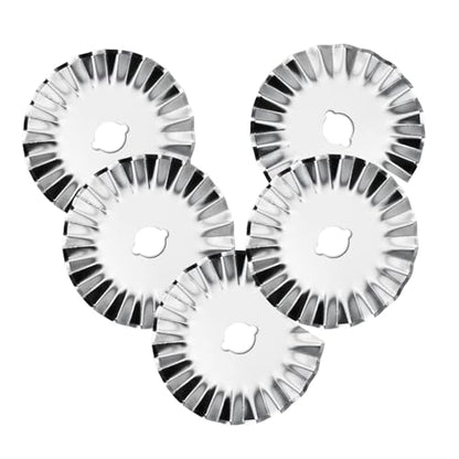 45mm Pinking Rotary Cutter Blades, Wavy Replacement Blade, Rotary Blades Refill 45mm,Fits Fiskars,OLFA,Martelli,Dremel,Truecut,DAFA,Paper Cutting Blades Refill for Quilting Scrapbooking Sewing,5 Pack - color: Silver Wavy (45mm 5pcs)