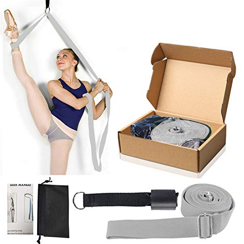 Leg Stretcher, Door Flexibility & Stretching Leg Strap - Great for Ballet Cheer Dance Gymnastics or Any Sport Leg Stretcher Door Flexibility Trainer Premium Stretching Equipment - color: Gray