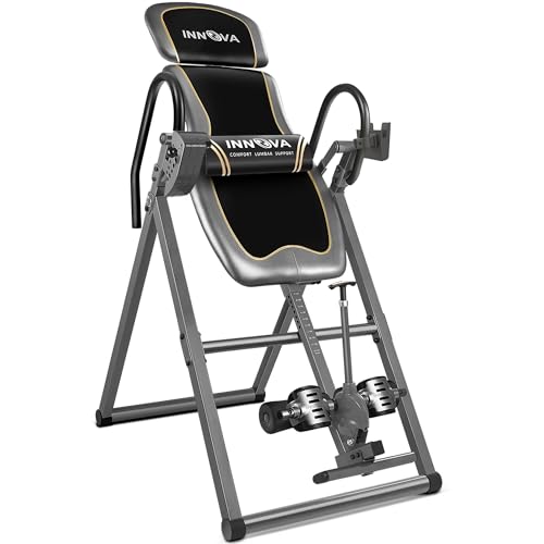Innova Health and Fitness Inversion Table with Adjustable Headrest, Reversible Ankle Holders, and 300 lb Weight Capacity - style: Premium