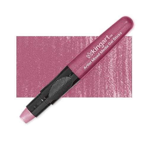 KINGART GS049-1 Metallic Mixed Media Gel Stick Crayon, Pink | 1-Piece Artist Crayon: Brush on water for watercolor effects; odorless and non-toxic - color: Metallic Pink