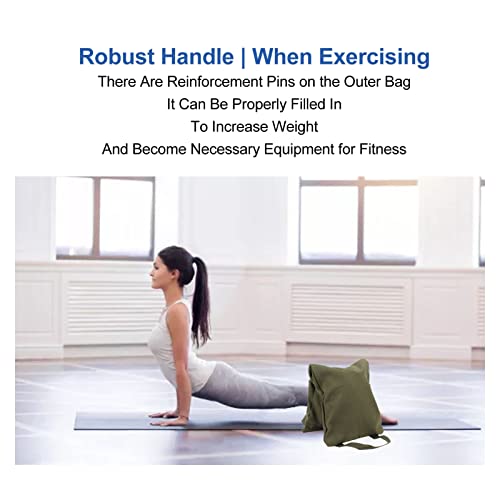 Focket Yoga Sandbag, Unfilled Yoga Sand Bags with 2 Handle, Zipper, Bag, Adjustable Yoga Sand Bag for Yoga Weights and Training Sandbags